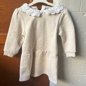 NWT Chloe Cream Dress with White Lace Collar